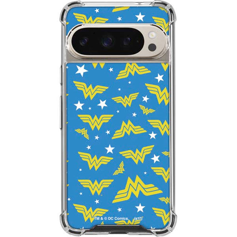 DC Comics Wonder Woman Pattern Pixel 9/9 Pro Clear Case
